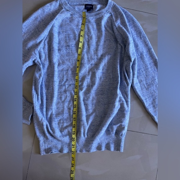 J. Crew Beige Lightweight Crewneck Cotton Sweater in Garter Stitch S Round neck - Picture 16 of 16